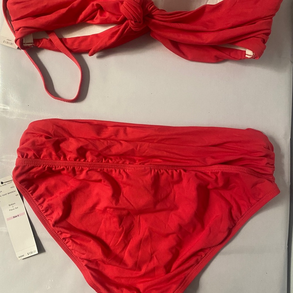 Carmen Marc Valvo
bandeau-style bikini top and bottom